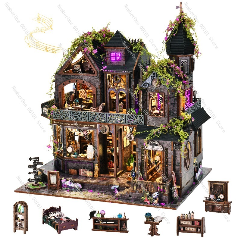 Model Kit House - Wooden Miniature House Building Block Model