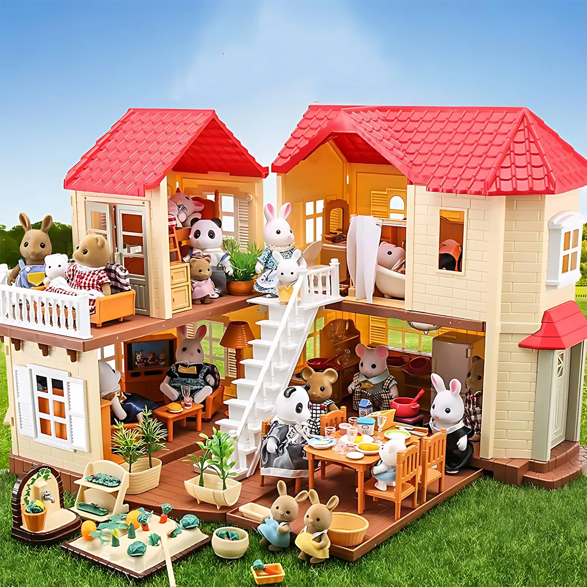 Model Kitchen Set - Miniature Furniture 1:12 Dollhouse Kitchen Livingroom