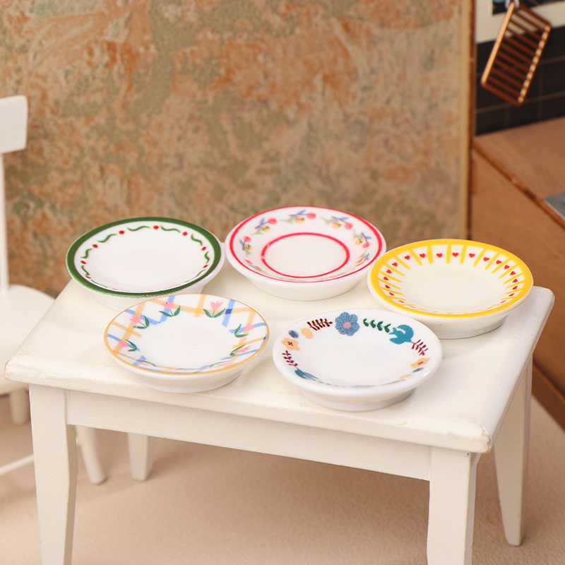 5Pcs 1/12 Dollhouse Mini Plate - огляд і ціна Model Kitchen Set