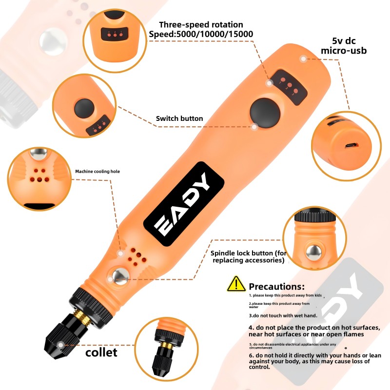USB Cordless Rotary Tool Kit – - огляд і ціна Model Kit Tools
