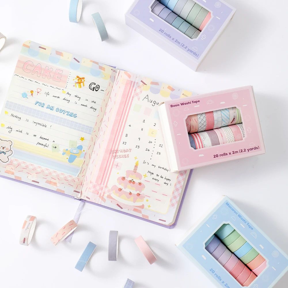 20 Rolls Colorful Slim Washi T - огляд і ціна Masking Tape Thin
