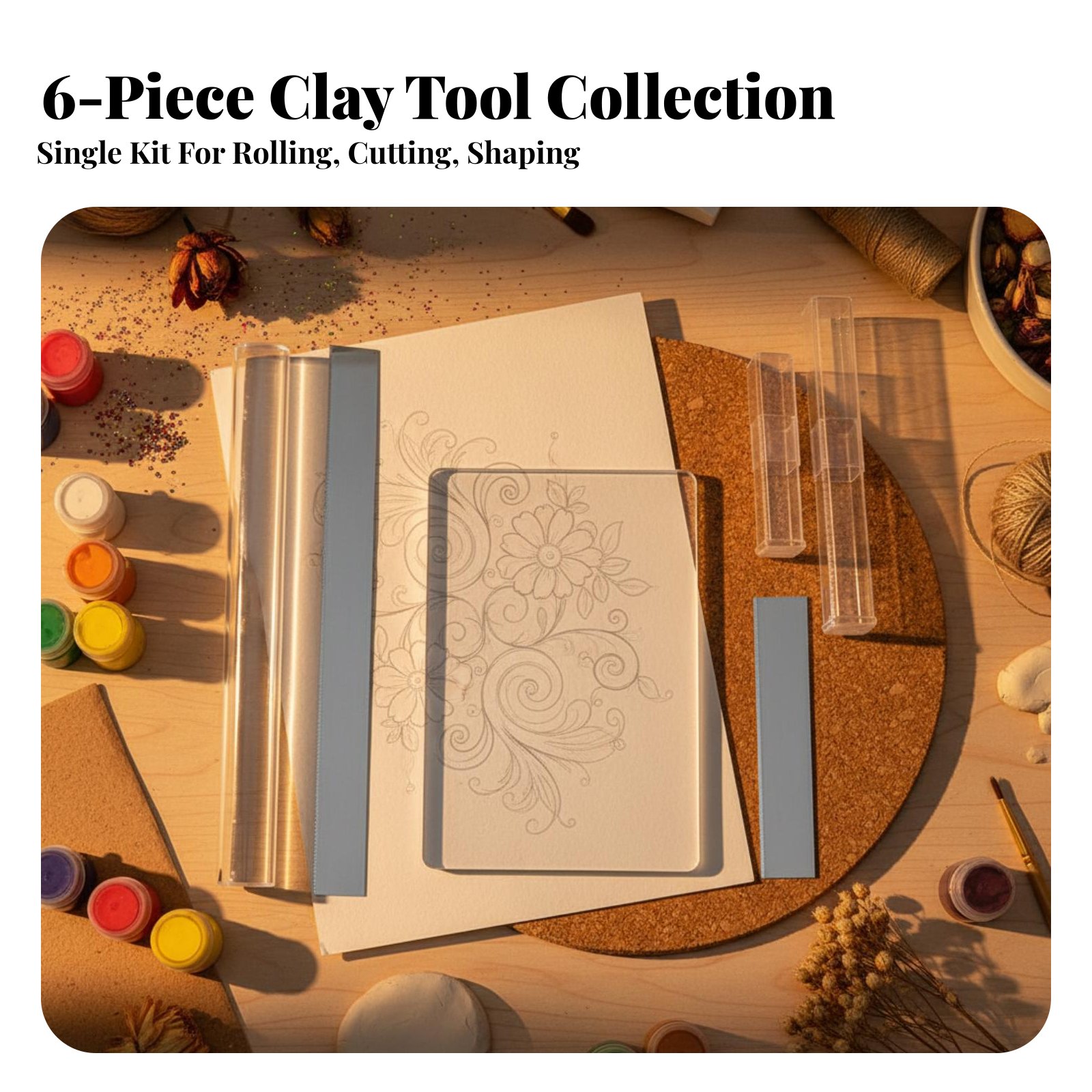 6 Pieces Acrylic Clay Cylinder - огляд і ціна Model Kit Tools