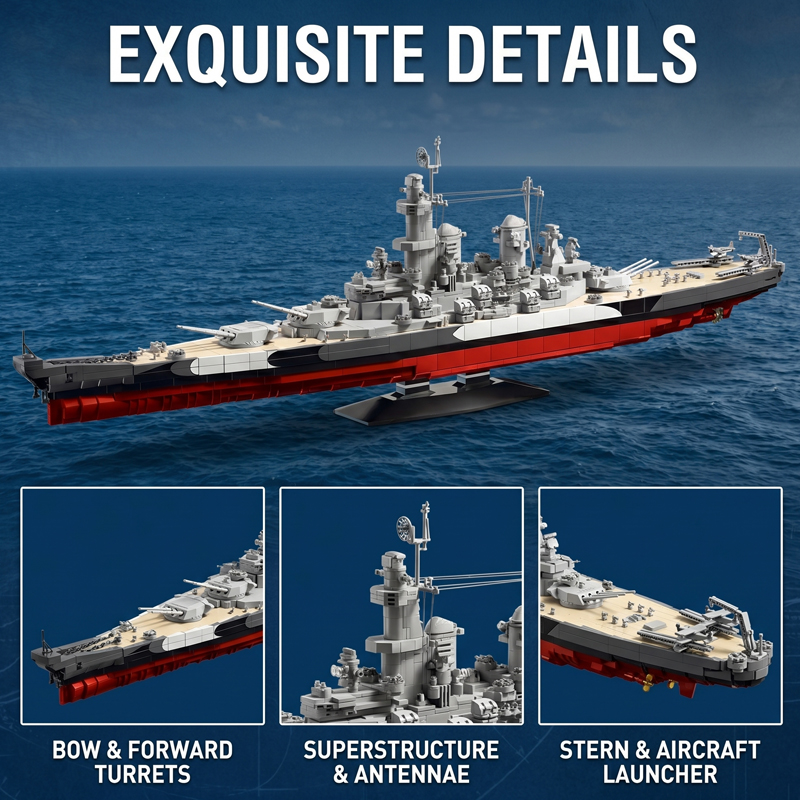 2568PCS USS Missouri Battleshi - огляд і ціна Model Kit Uss Missouri