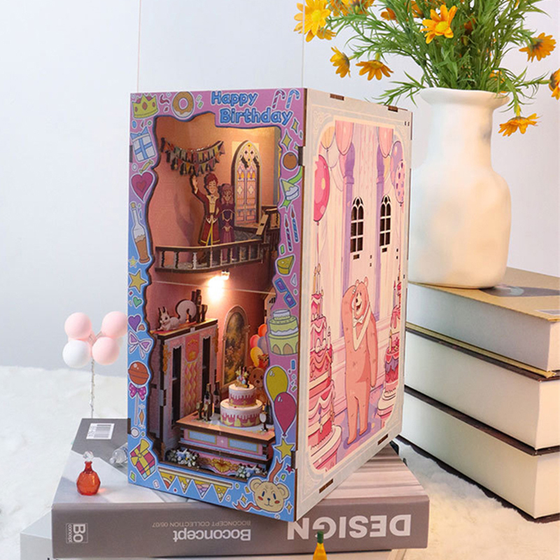 DIY Wooden Book Nook Shelf Ins - огляд і ціна Model Kit House